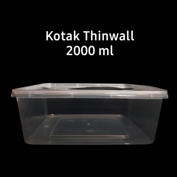 Kotak Thinwall 2000 ml isi 25 pcs/ Kotak plastik thinwall 2000 ml