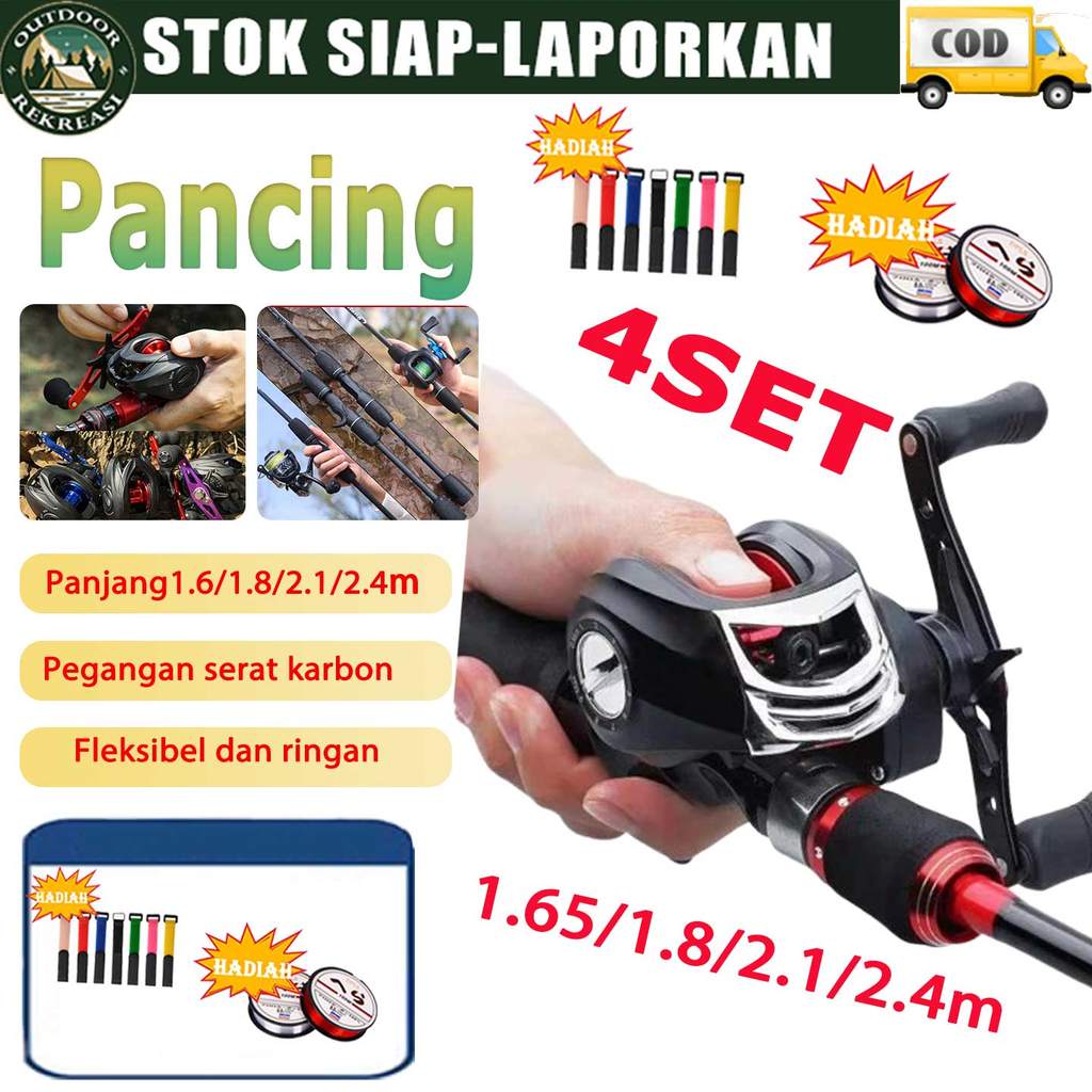 (COD)4 Buah Set Joran BC Set ML Carbon Holow Pancingan Set Lengkap Joran Pancing Full Set Joran Set 