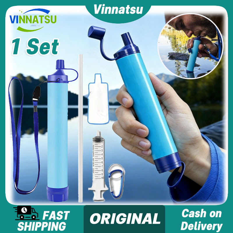 Vinnatsu 1 Set Water Filter Straw Personal Filter Air Filter Air Darurat Lapangan Siap Minum Filter 