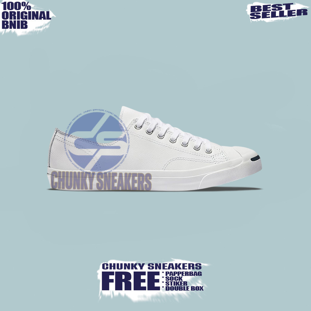Sepatu Sneakers Converse  Jack Purcell Low Leather White 100% Original BNIB Unisex