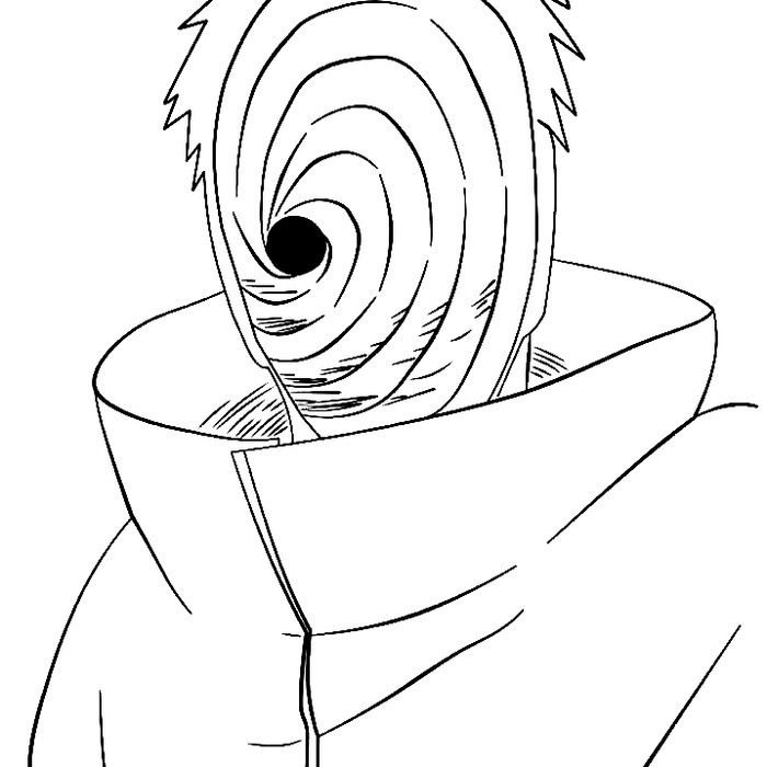 10 LEMBAR kertas mewarnai, GAMBAR MEWARNAI tema NARUTO - OBITO