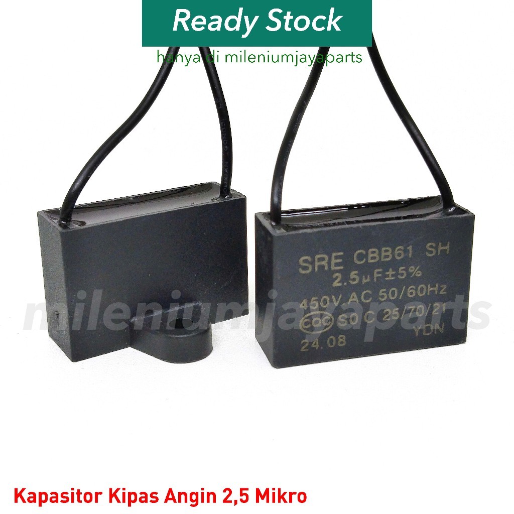 KAPASITOR KIPAS ANGIN 2,5 UF Mikro Capasitor Kipas Baling - Baling Besi / Kipas Besar