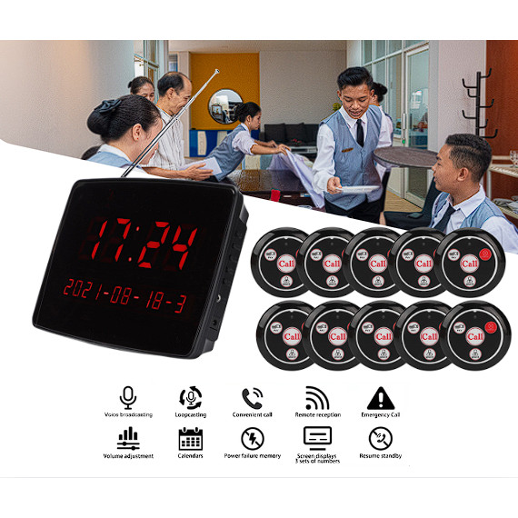 Bel Panggil Pelayan Restaurant Cafe Hotel Rumah Sakit Karoke Calling System Wireless Display Wireles