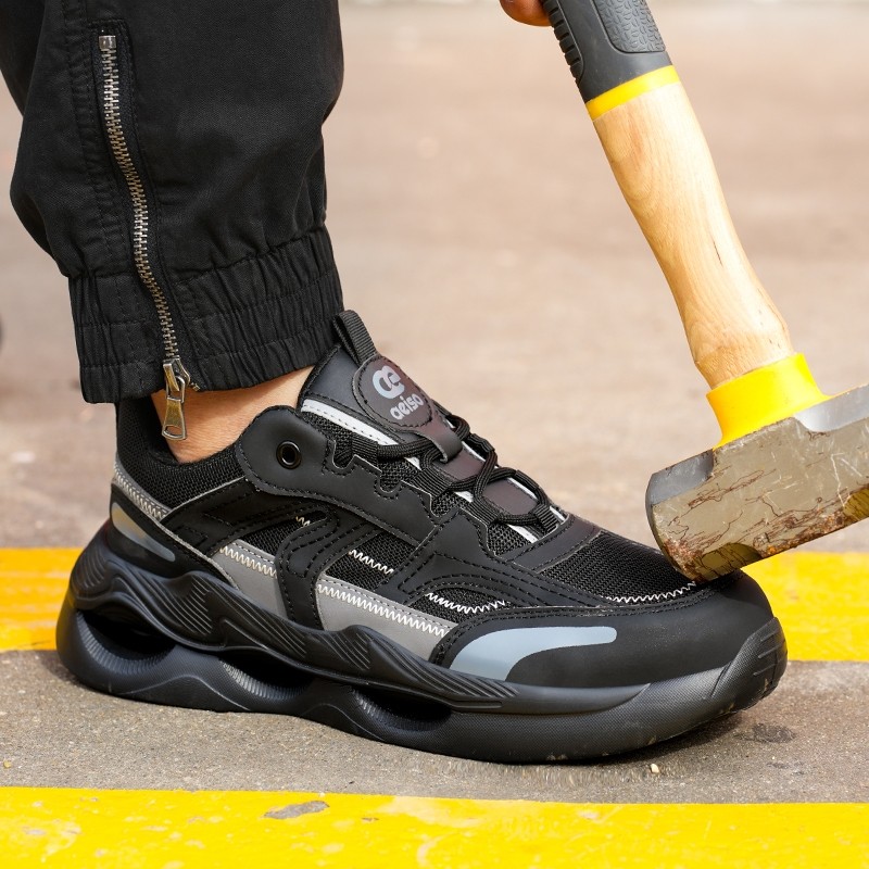 Sepatu AEISO casual hitam pria dan wanita light comfort dengan extra perlindungan