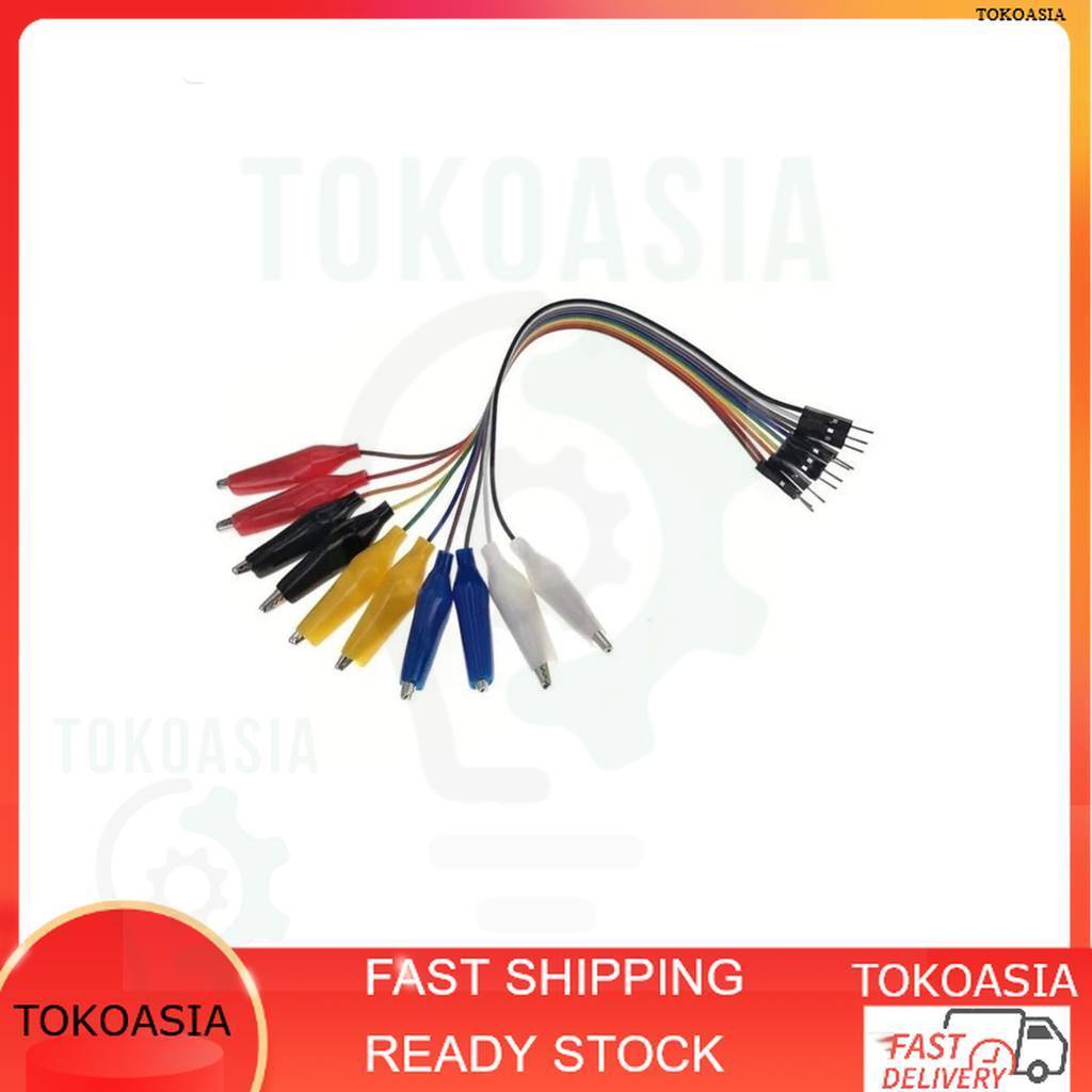 Kabel Aligator Jepit Buaya ke Jumper Dupont Male 10-Pin Test Lead Arduino IoT
