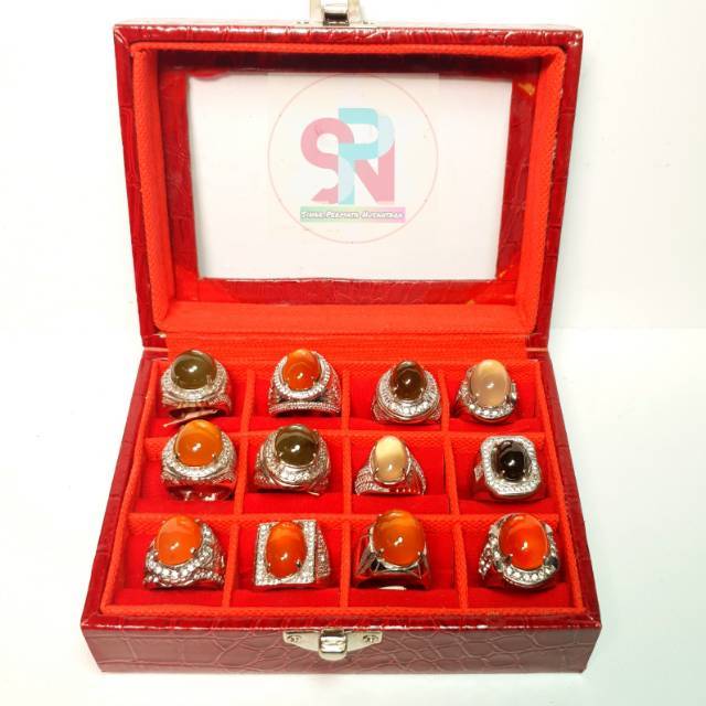 COD Kotak Cincin  box isi 12 Tutup Kaca   perhiasan cincin pernikahan tunangan lamaran seserahan