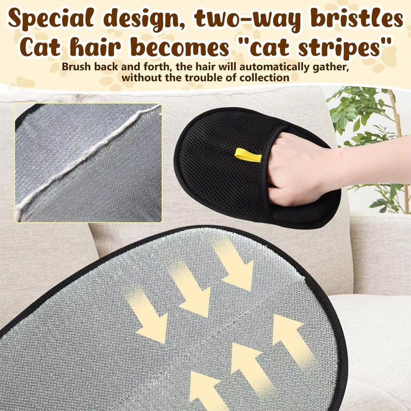 Pet Hair Removal Gloves Efficient Pet Hand Hair Removal Gloves Reusable Pet Hair Removal Gloves