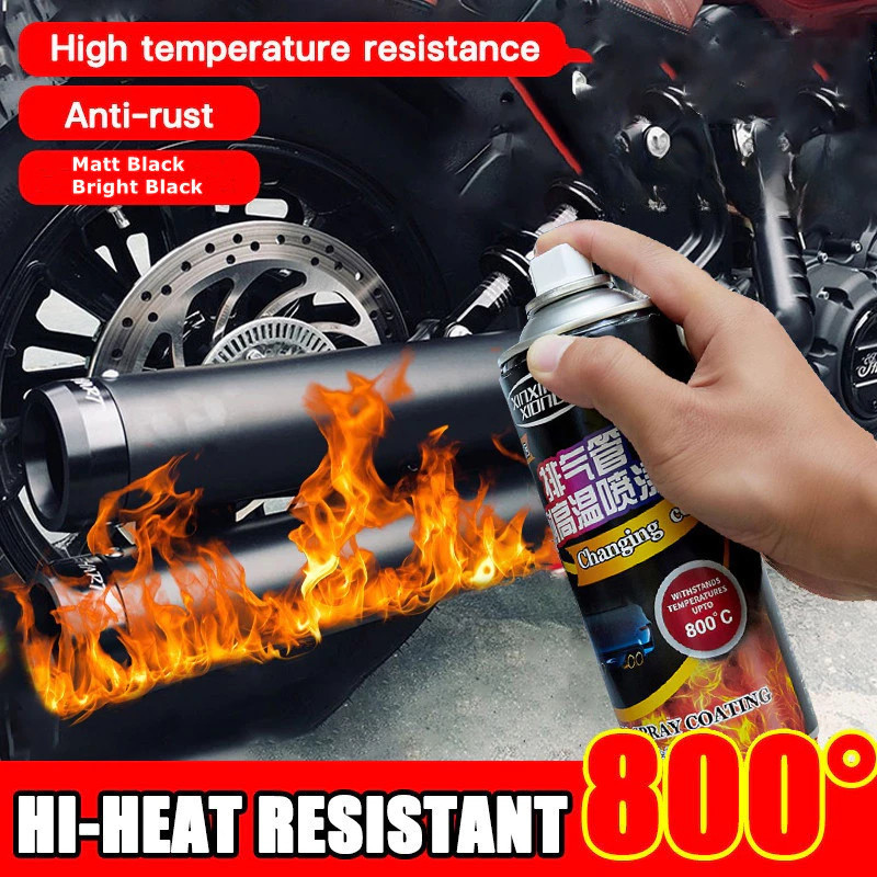 COD Cat Semprot Suhu Tinggi Tahan Suhu Tinggi 1000 Celsius Hi Temp Black ANTI PANAS Hitam Cat Tidak 