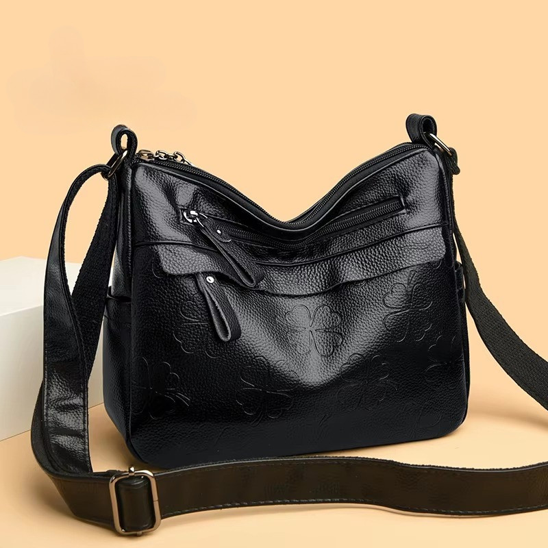 Tas Selempang Wanita Dewasa Kulit Sintetis Lembut Premium Kapasitas Besar Simple Ibu Ibu Mewah