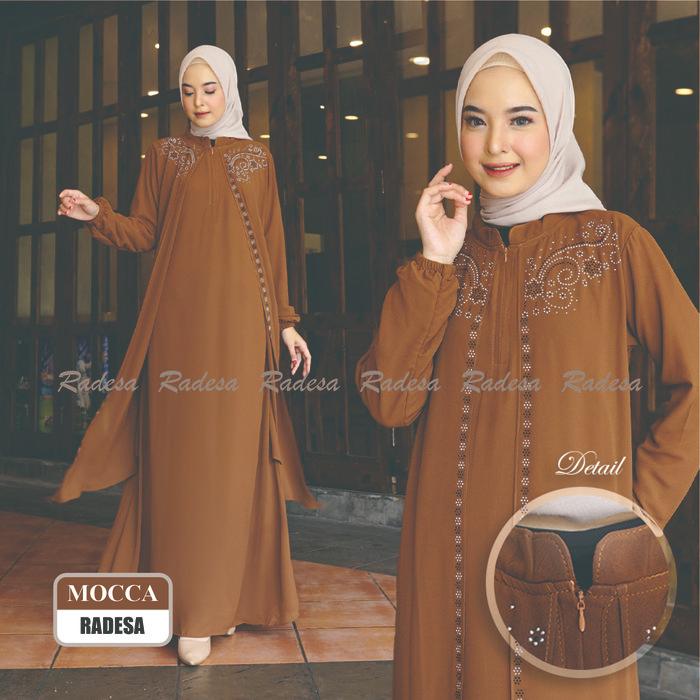 Radesa Abaya Radesa Dress Series Gamis Wanita Muslim Varian Warna & Syar'i Elegan - Mocca, JUMBO