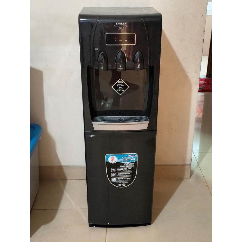 Sanken Dispenser Galon Bawah HWD 520 IC Anti Karat dengan Tombol Pengunci Tabung Stainless Steel Kra