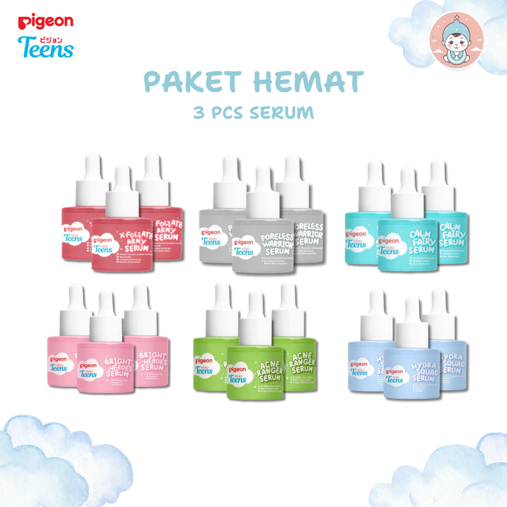 BK Triple Pack 3 Pcs Pigeon Teens Serum 20ml Skincare Mencerahkan Kulit  Wajah Remaja