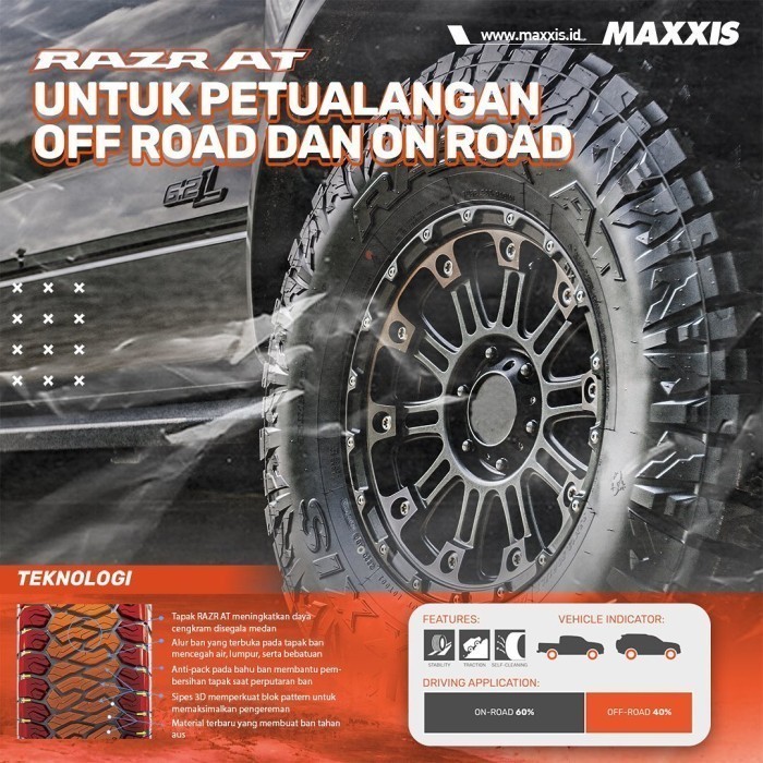 Ban Mobil MAXXIS RAZR AT811 Size 265/75 R16 Untuk Ban Mobil Defender Strada