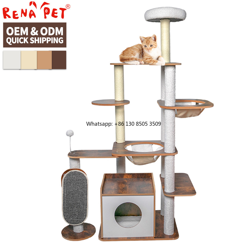 Manufacturer Wholesale Pet Product Wood Sisal Large Cat Tree Big