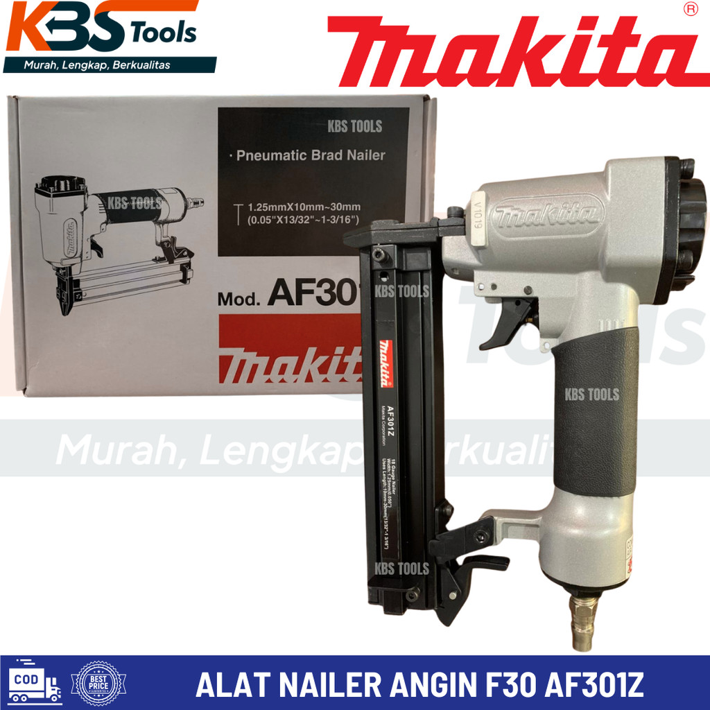 MAKITA Mesin Alat Nailer Angin F30 AF301Z Mesin Paku Tembak Angin Pneumatic Stapler Staples Angin Mo