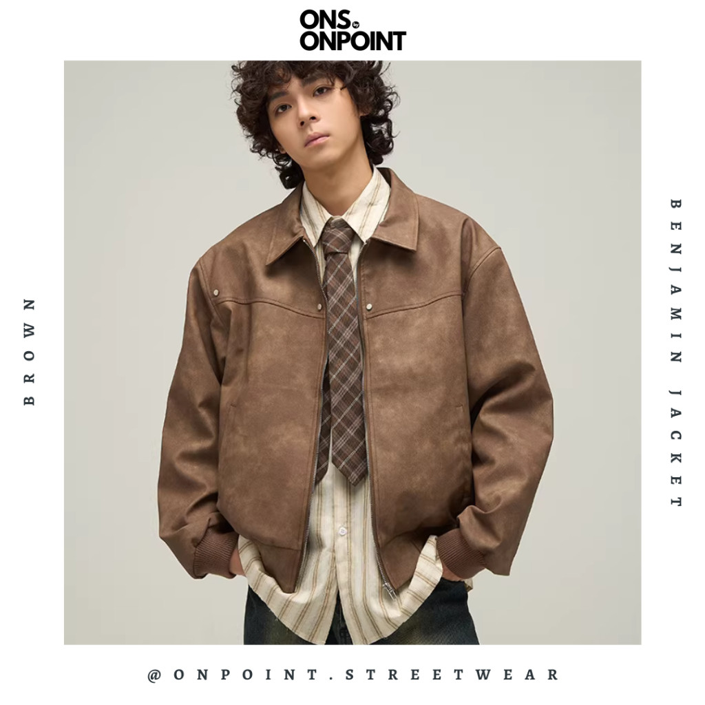[ONS BY ONPOINT] Benjamin Jacket - jaket denim jaket jeans pria jaket varsity pria leather jacket ba