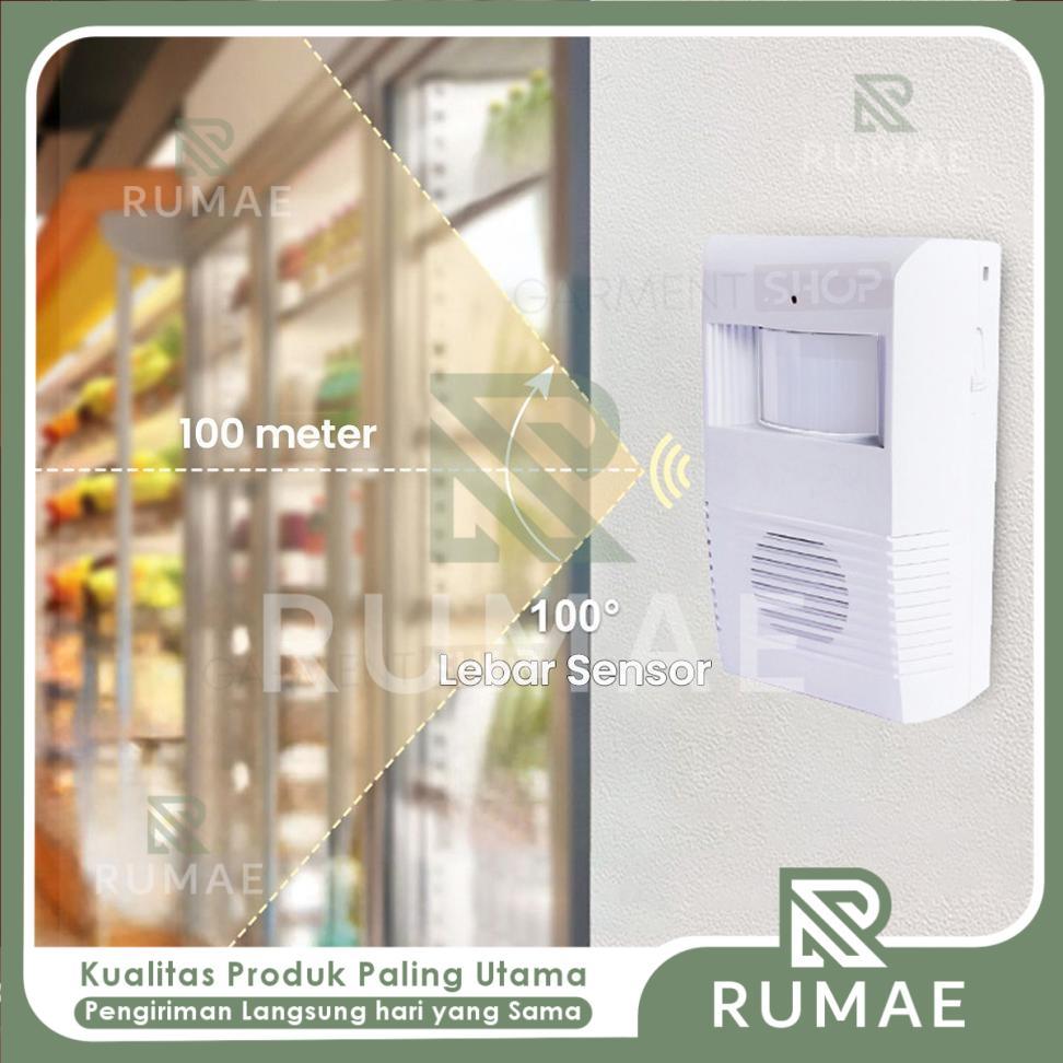 RUMAE Bel Pintu Sensor Gerak Wireless Welcome Door Bell Suara Notifikasi Untuk Toko Rumah Dengan Rin