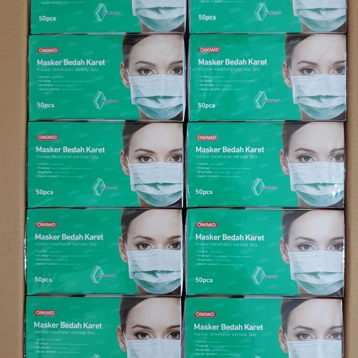 febrimaret1 Masker karet onemed hijau/masker medis onemed hijau (karton) TERLARIS