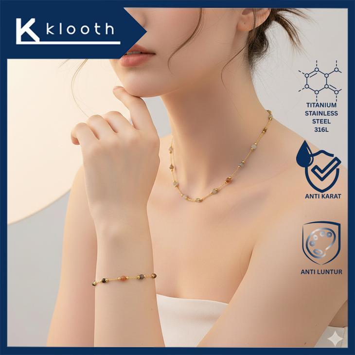 KLOOTH.ID - SET Perhiasan Titanium Pebble