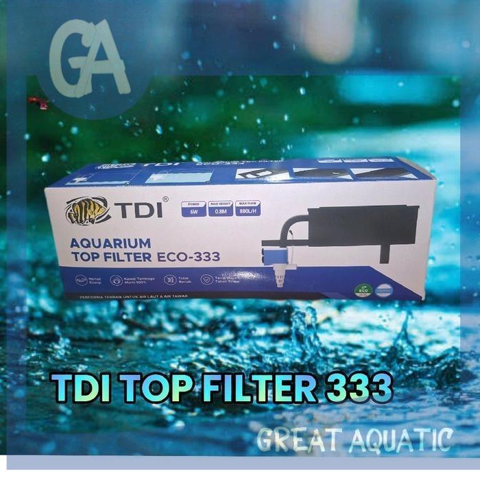 top filter gantung aquarium filter atas aquarium TDI ECO 333 untuk aquarium 40 cm - 50 cm TIGER DATZ