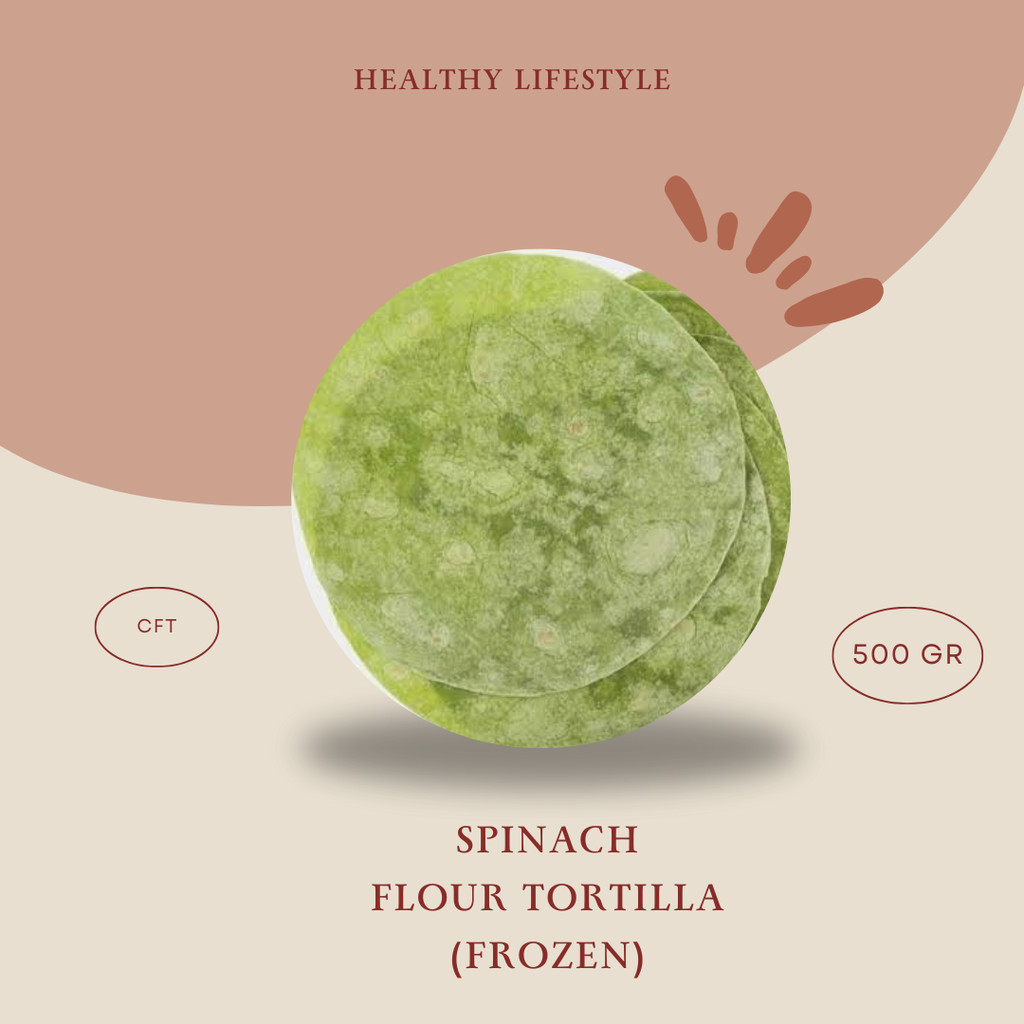 KEBAB WRAP - FLOUR TORTILLA - Spinach Bayam (20 CM) FROZEN Vegan