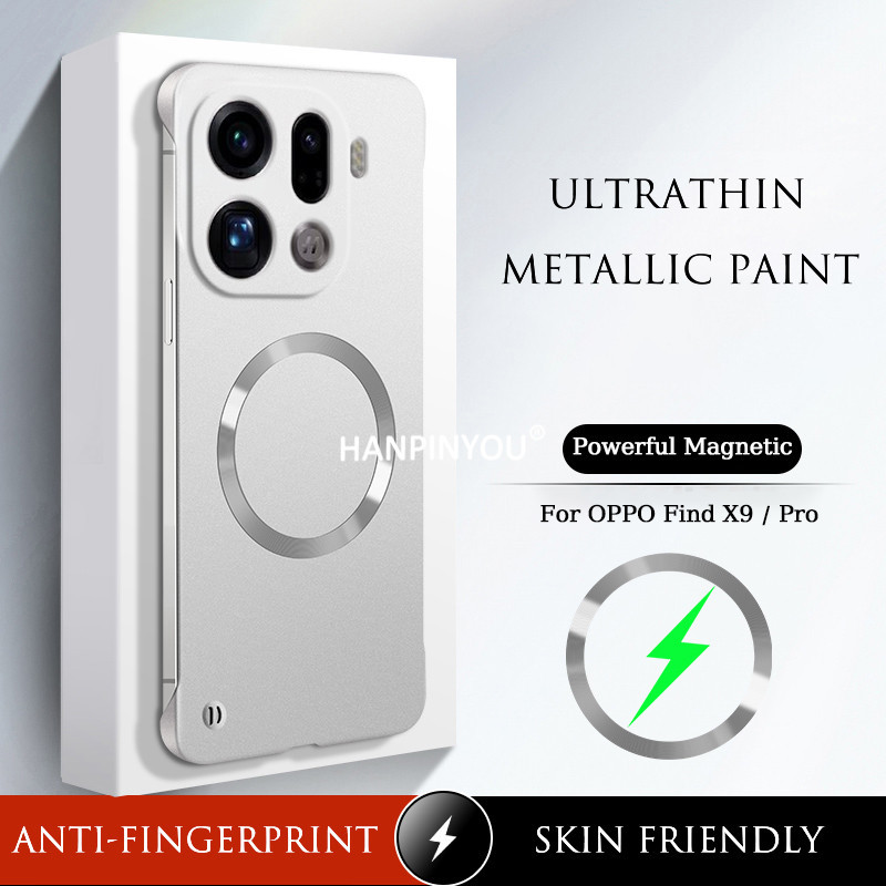 Ultrathin Luxury Metal Paint Frameless Case Untuk OPPO Find X9 Pro X8s Plus X8 Ultra Magnetic Wirele