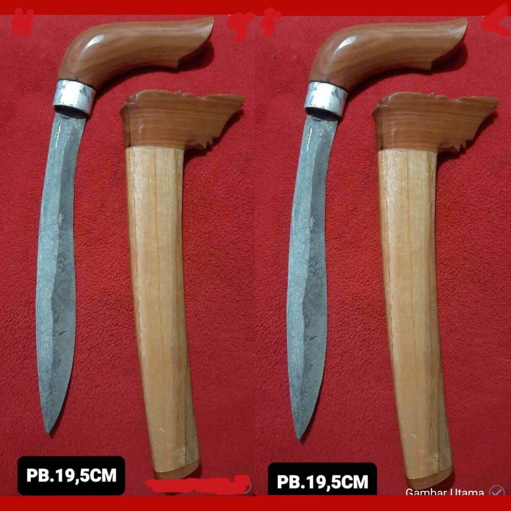 Pisau Badik Gecong Warna Coklat Kayu