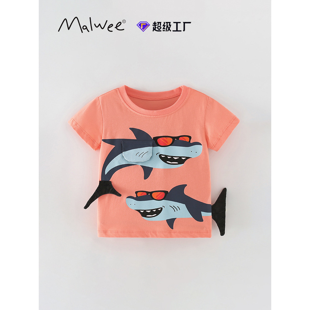 Pakaian anak laki-laki berkualitas tinggi dengan kerah bulat untuk balita dan anak-anak. T Baju Kaos