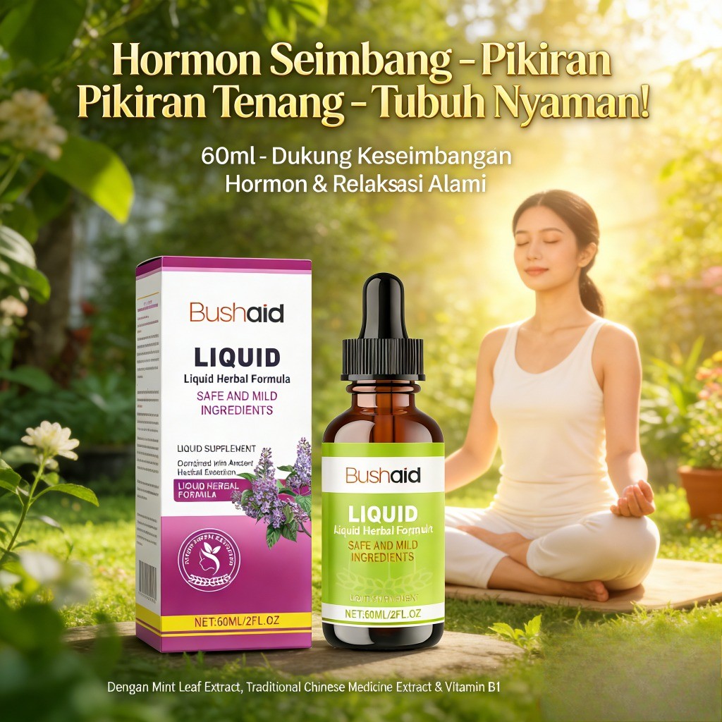 Liquid Herbal Formula Mint Vitamin B1 Dukung Keseimbangan Hormon Relaksasi 60ml LY32511
