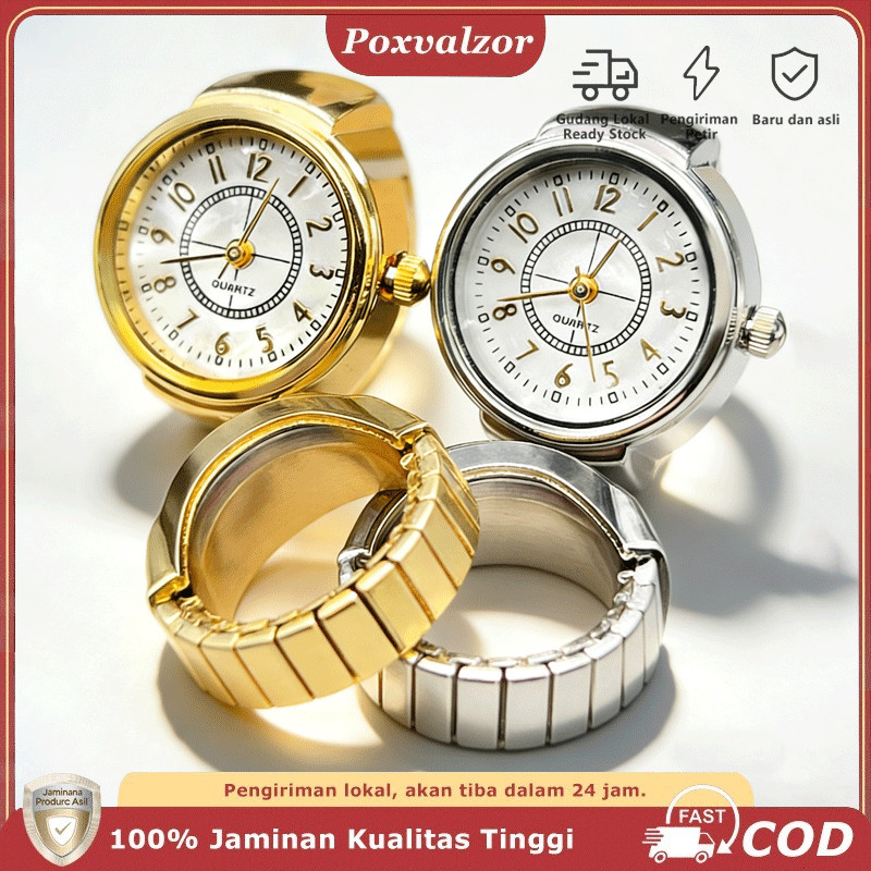 Poxvalzor Jam Tangan Cincin Viral 2026 Jam Tangan Cincin Digital Emas Trendy Unik Elegan Jam Tangan 