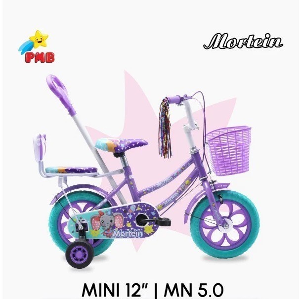 SEPEDA MINI ANAK PEREMPUAN PMB MORTEIN MN 5.0 BAN EVA ADA DORONGAN UMUR 3-5 TAHUN