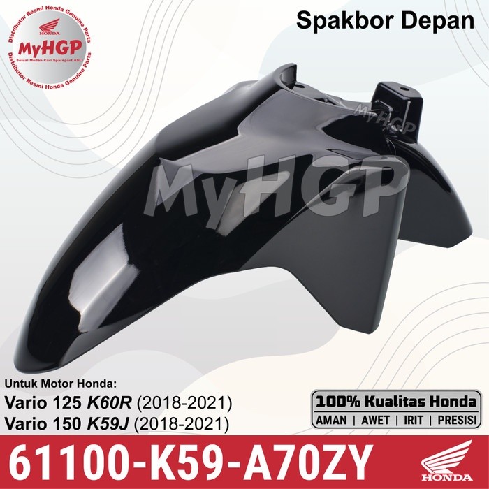 61100K59A70ZY - Front Fender Black - Spakbor Depan Vario 125 150 2018 Hitam Blek Glossy Mengkilap Gl
