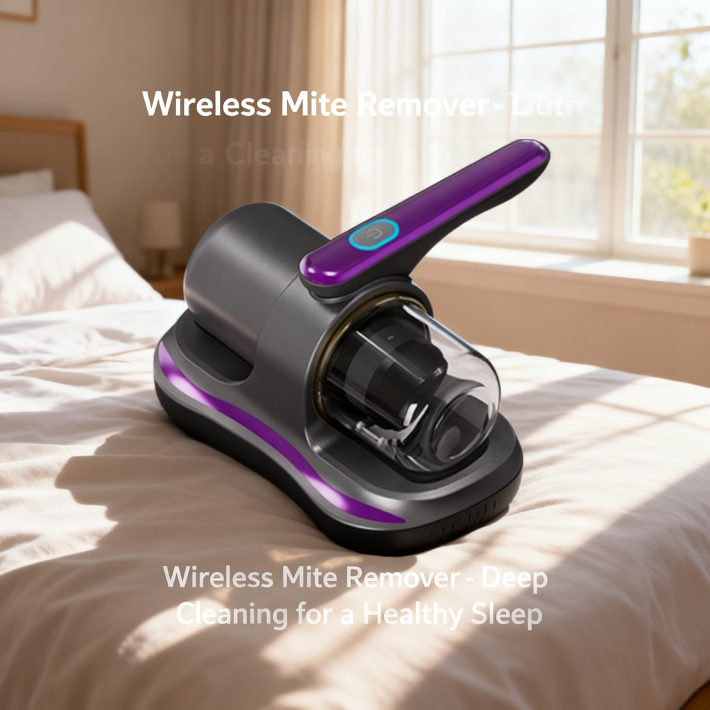 High Suction Mattress Vacuum Cleaner - Cordless Household Appliance with Blue Light Large-Capacity M