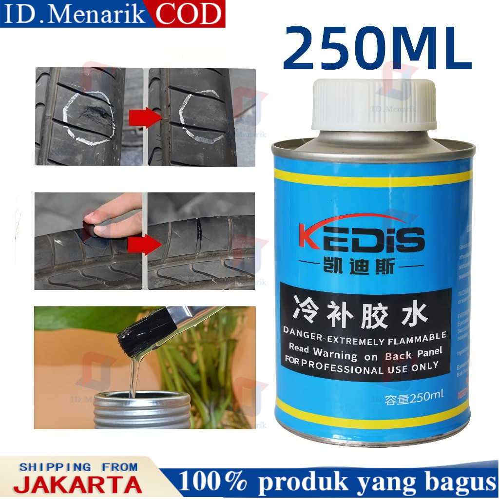 250 ML Lem Tambal Ban Lem perbaikan ban Lem Ban Hitam Roda Kendaraan - Lem Ban Roda Kendaraan Car Ti