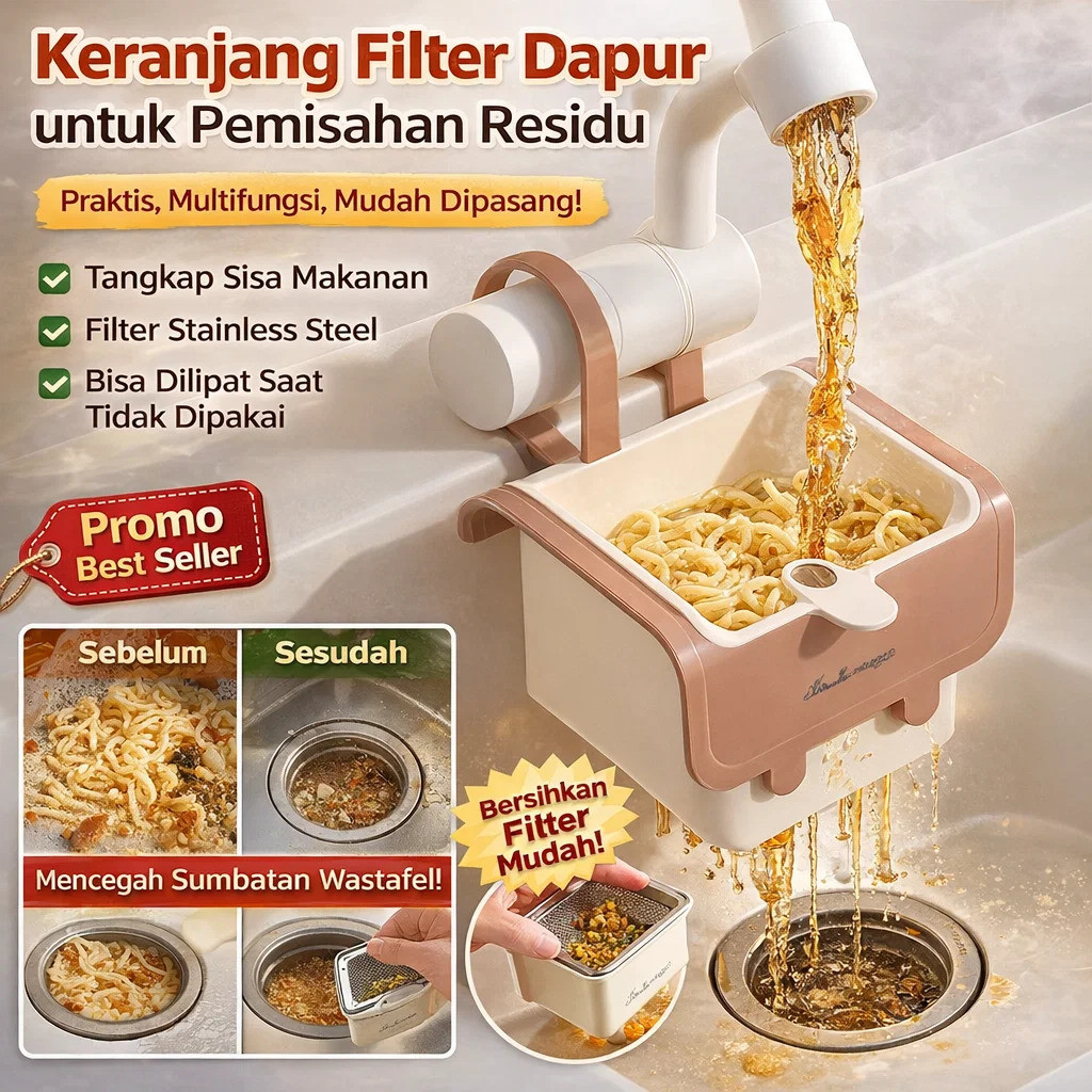 Diskon 60%/ Keranjang Pembuangan Wastafel Dapur Gantung/Keranjang Pembuangan Wastafel Gantung Pemisa