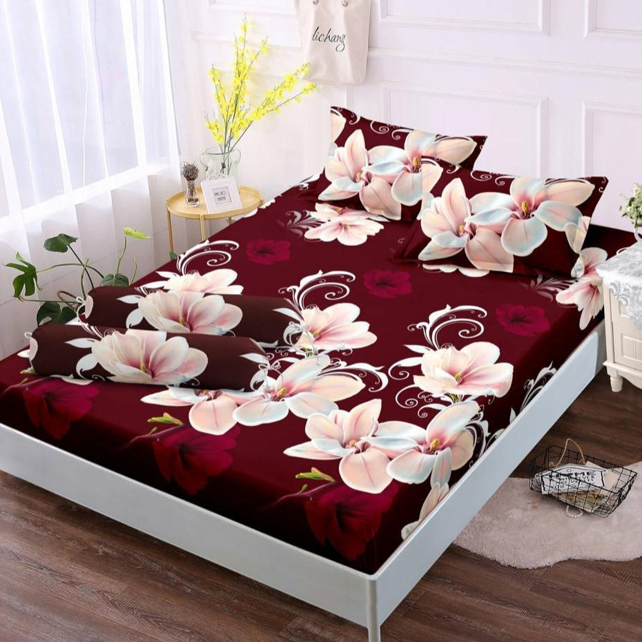 Staria55 - Motif Bunga Sprei  Motif Bunga Cantik Pink Rose
