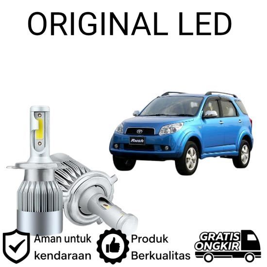 AM 2pcs Lampu Utama LED H4 COB 36Watt Mobil Toyota Rush 2007 2012