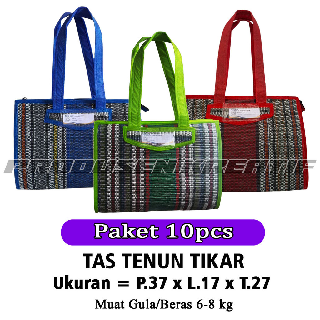 Paket 10pcs Tas Souvenir Umroh Haji / Tas Tenun Tikar Sedang Muat Gula 6-8kg / Tas Kondangan / Ukura