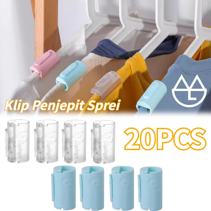20Buah Klip Penjepit Sprei Ranjang Bungkus/Penjepit Sprei Kasur Anti Geser/Penjepit Sprei Anti Geser
