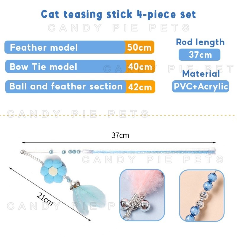 Tongkat Kucing Premium Tongkat Bulu Kucing Mainan Bulu Kucing