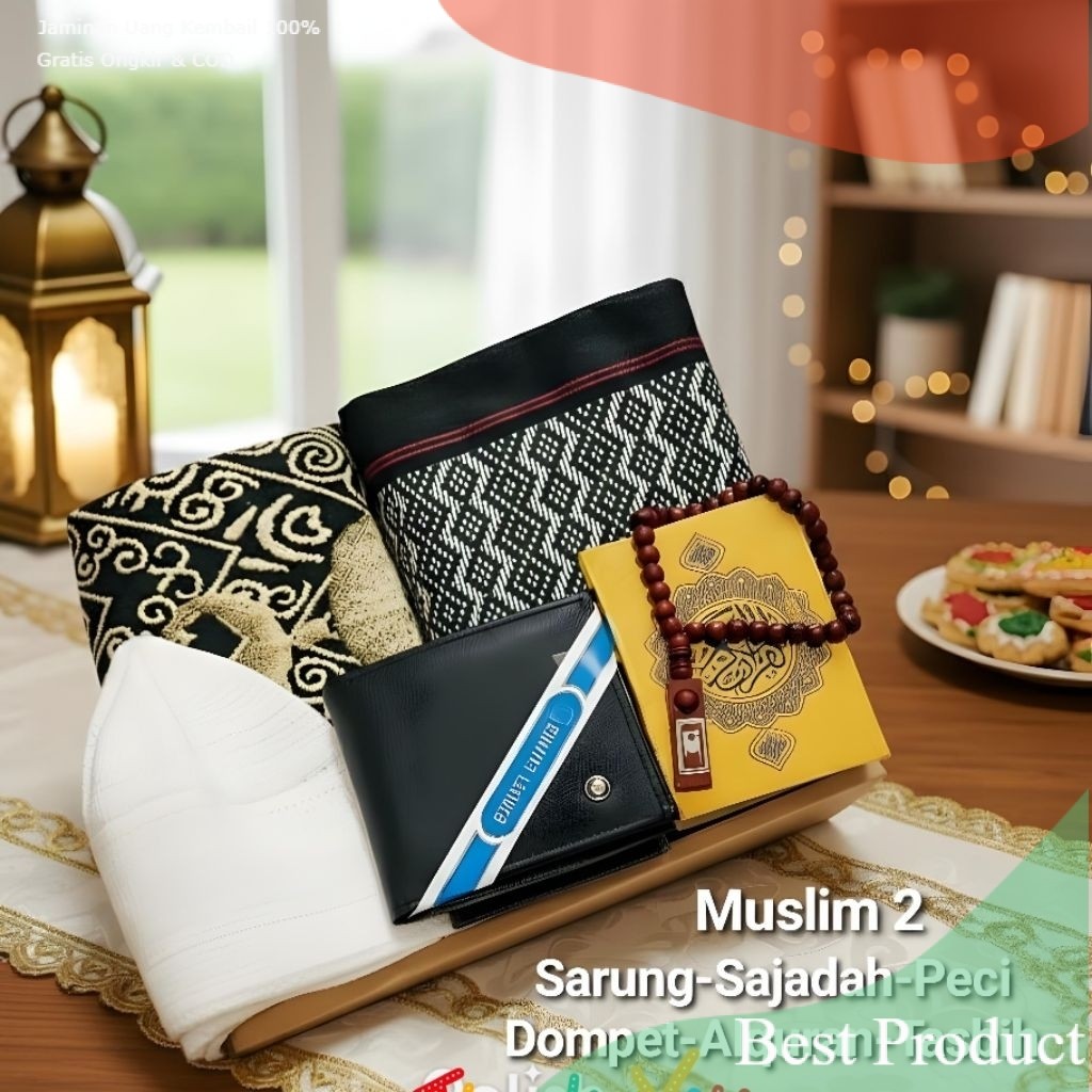 Giftbox Hampers kado Sajadah Cowok Hampers cowok Gift box Sajadah Sarung Cowok / souvenir spesial cu