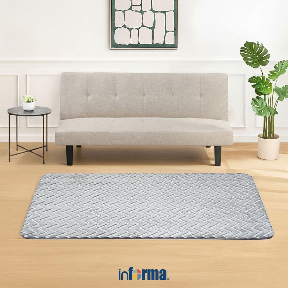 Informa 130x180 cm Marcy Karpet Chevron Jaquard - Abu-Abu Alas Ruangan Permadani Aesthetic Furniture