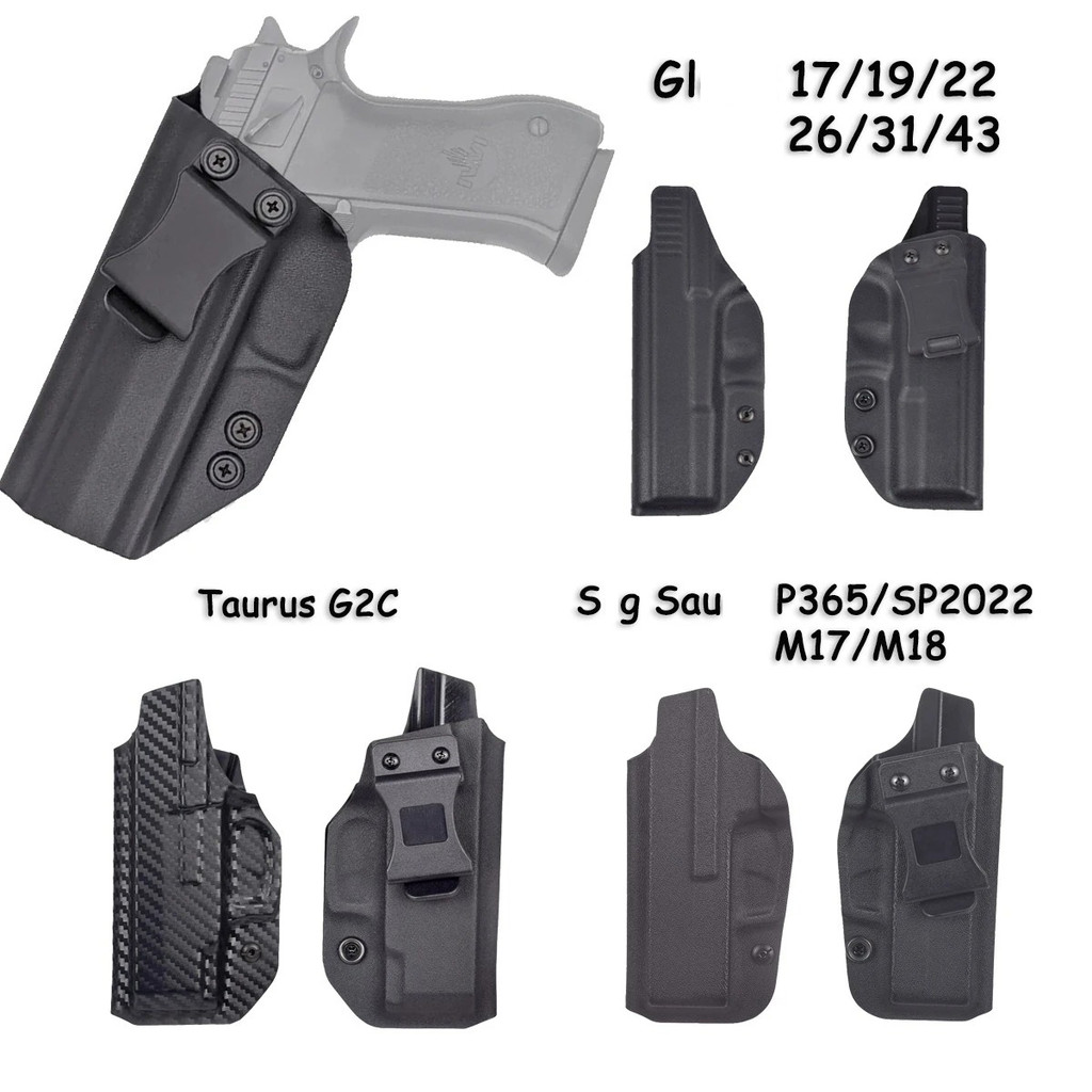 PVC Holster For 1911 Glock 17 19 26 43 43X Tauru G2C P365 Inside Waistband Concealed Carry Belt Clip