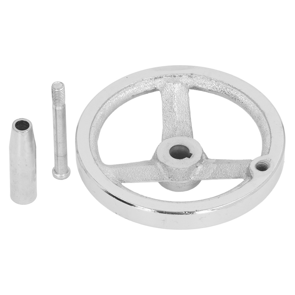 3 Spoke 12x125MM Lathe Hand Wheel with Revolving Handle Cast Iron Round Handwheel for Lathe Milling 