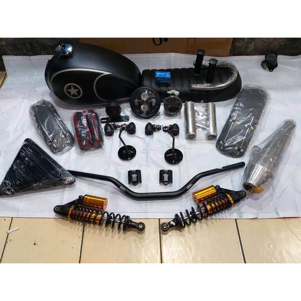 Paket tangki motor Paket Lengkap Murah Japstyle Scrambler Motor Custom Japstyle Lengkap Komplit Mura