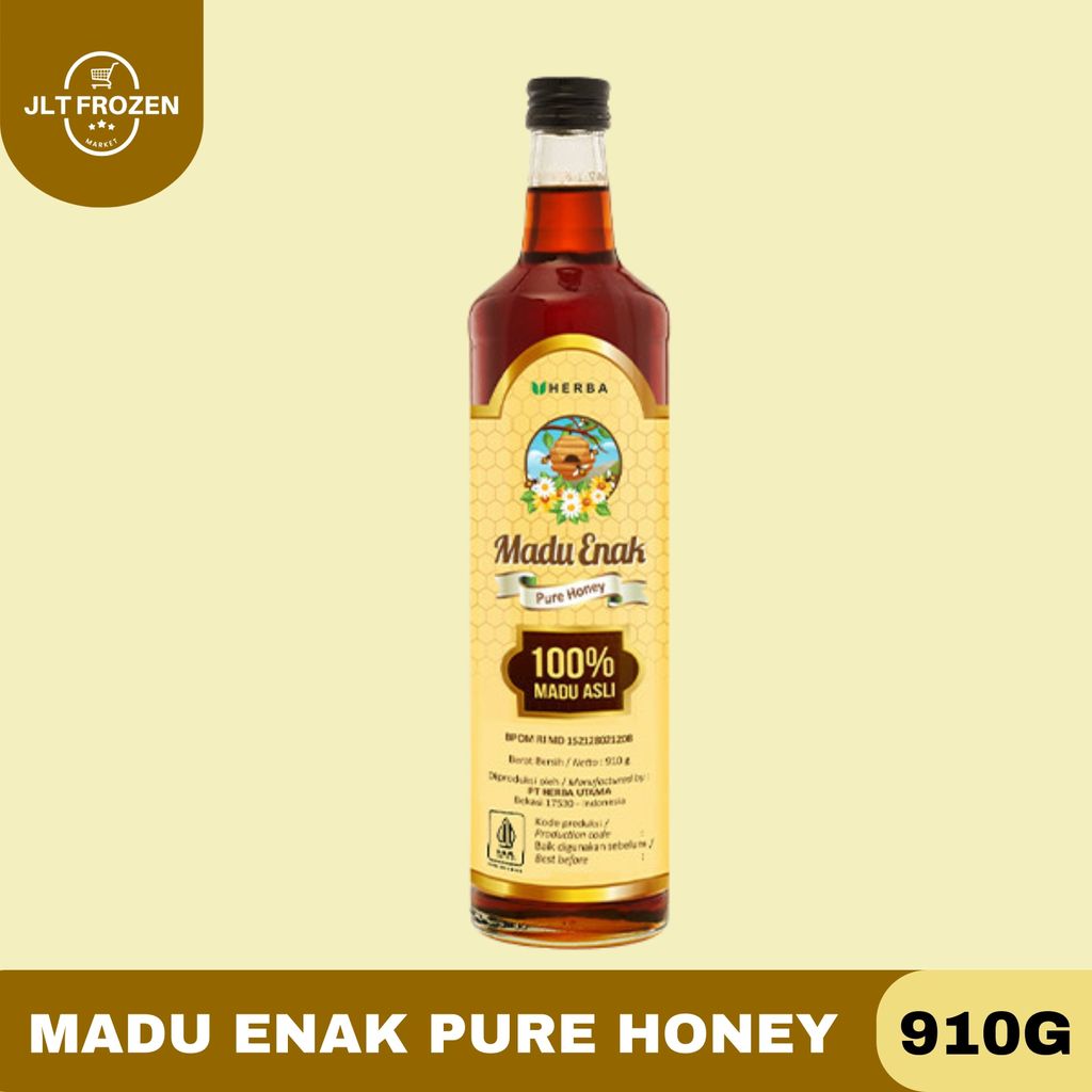 Madu Enak Pure Honey 910g / Madu / Pure Honey / Madu Premium / Madu Botol / Madu Sehat / Botol Kaca