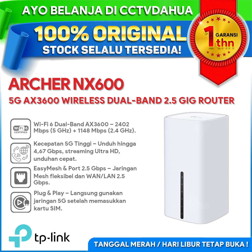 TP-LINK ARCHER NX600 5G AX3600 WIRELESS DUAL-BAND 2.5 GIG ROUTER