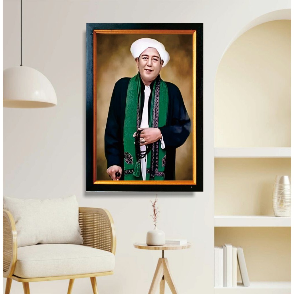 Guru Sekumpul / Ulama / Gambar + Pigura Kayu uk.37 x 53 cm