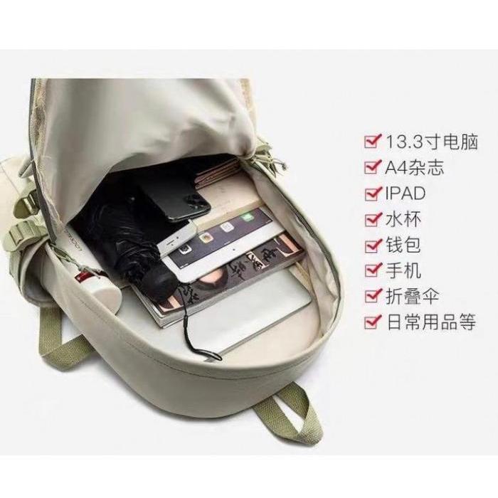 Tas Wanita Ransel SIGHMON Original Fashion Korea Ransel Canvas Import - GZ 21230-87, Merah Muda