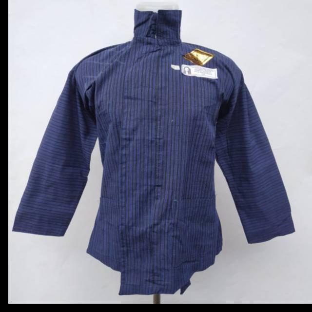 Baju Surjan Lurik Pria Dewasa/Surjan Jogja/SurjanSolo/Baju adat jawa laki laki - LURIK BIRU, M